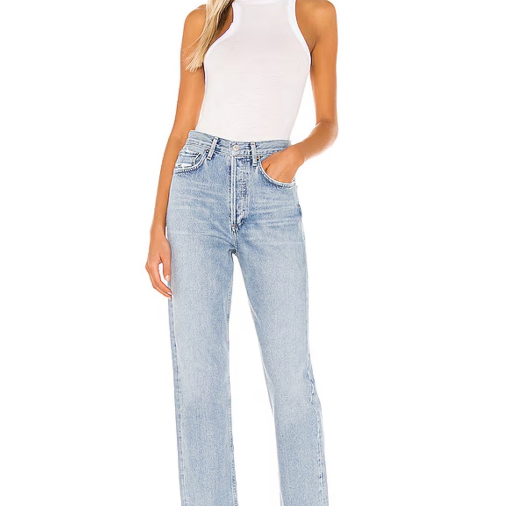 AGOLDE HIGH RISE LOOSE FIT SNAPSHOT. Light Blue Women's Jeans